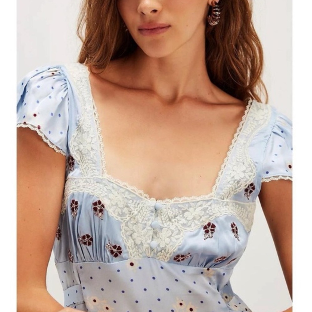 Free People Heaven Floral Lace Midi Dress